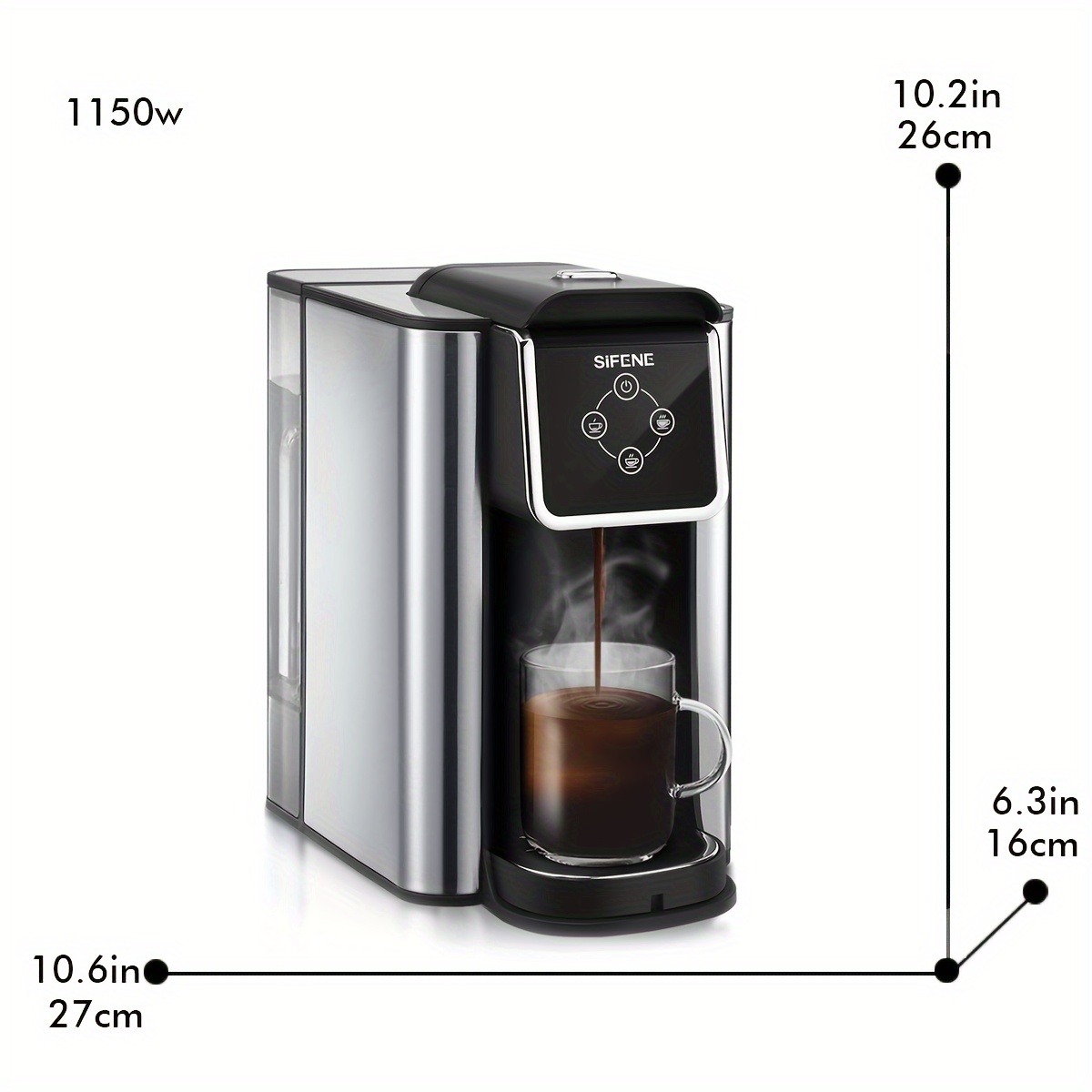 Sifene Single Serve Coffee Machine, 3 In 1 Pod Coffee Maker For K-Cup  Capsule Pod, Ground Coffee Brewer, Leaf Tea Maker, 6 To 10 Ounce Cup,  Removable 50 Oz Water Reservoir