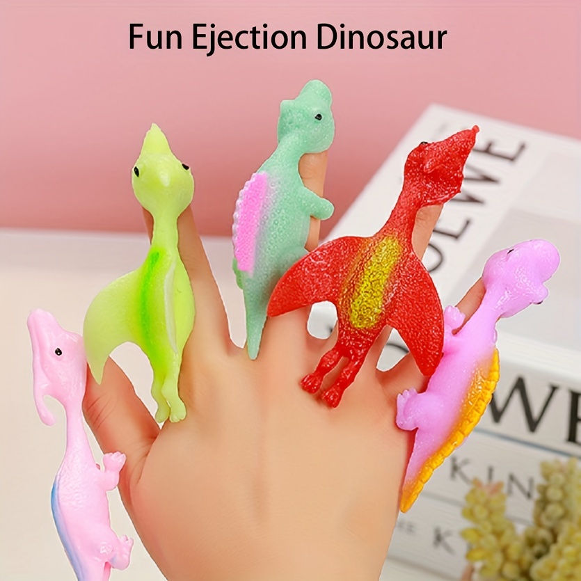 Catapulte dinosaure 20 pièces, jouet de Simulation d'éjection des doigts  d'animaux, fronde anti-stress