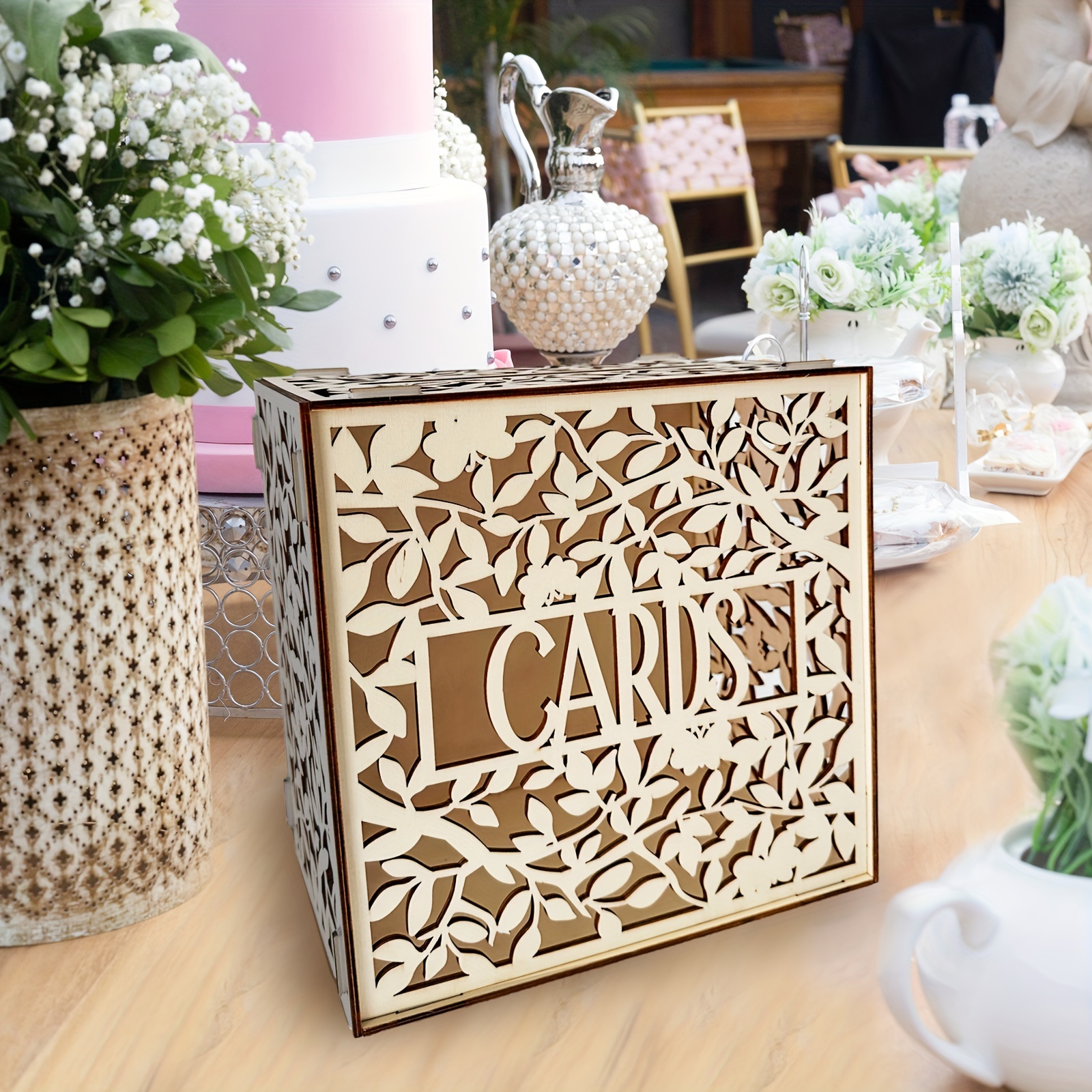 Locking Log Color Wedding Card Box, Pvc Gift Card Box For Wedding Party, Diy  Wedding Money Envelope Card Box, Graduation Party Birthday Baby Shower  Decoration - Temu