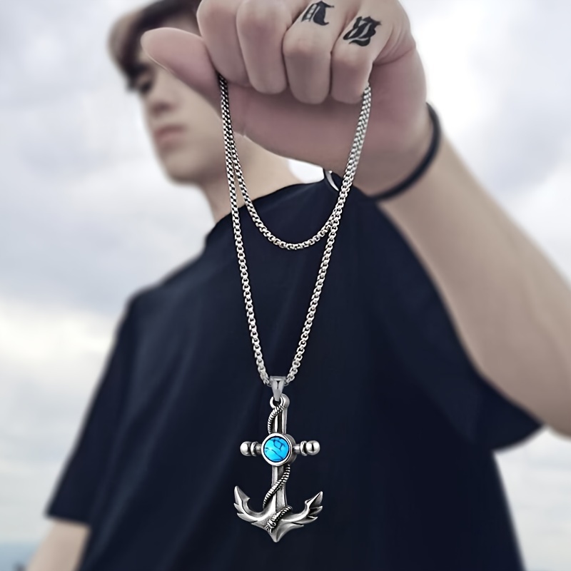 Classic Stainless Steel Anchor Pendant Men Women Statement Punk