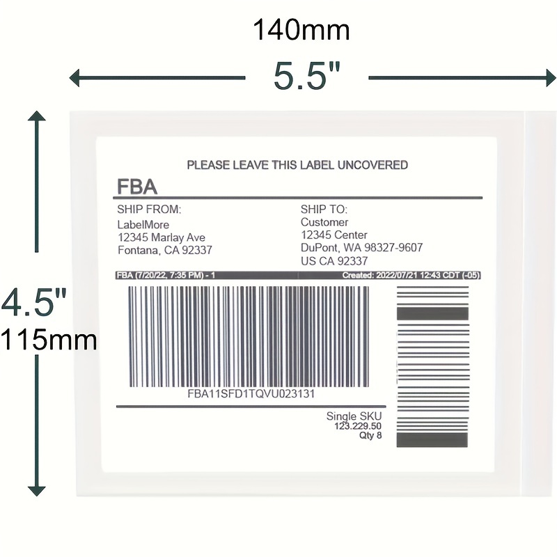 10pcs 11.43 Cmx 13.97cm Enveloppe Transparente Adhésive De Chargement  Supérieur Pour Liste D'emballage / Étiquette D'expédition