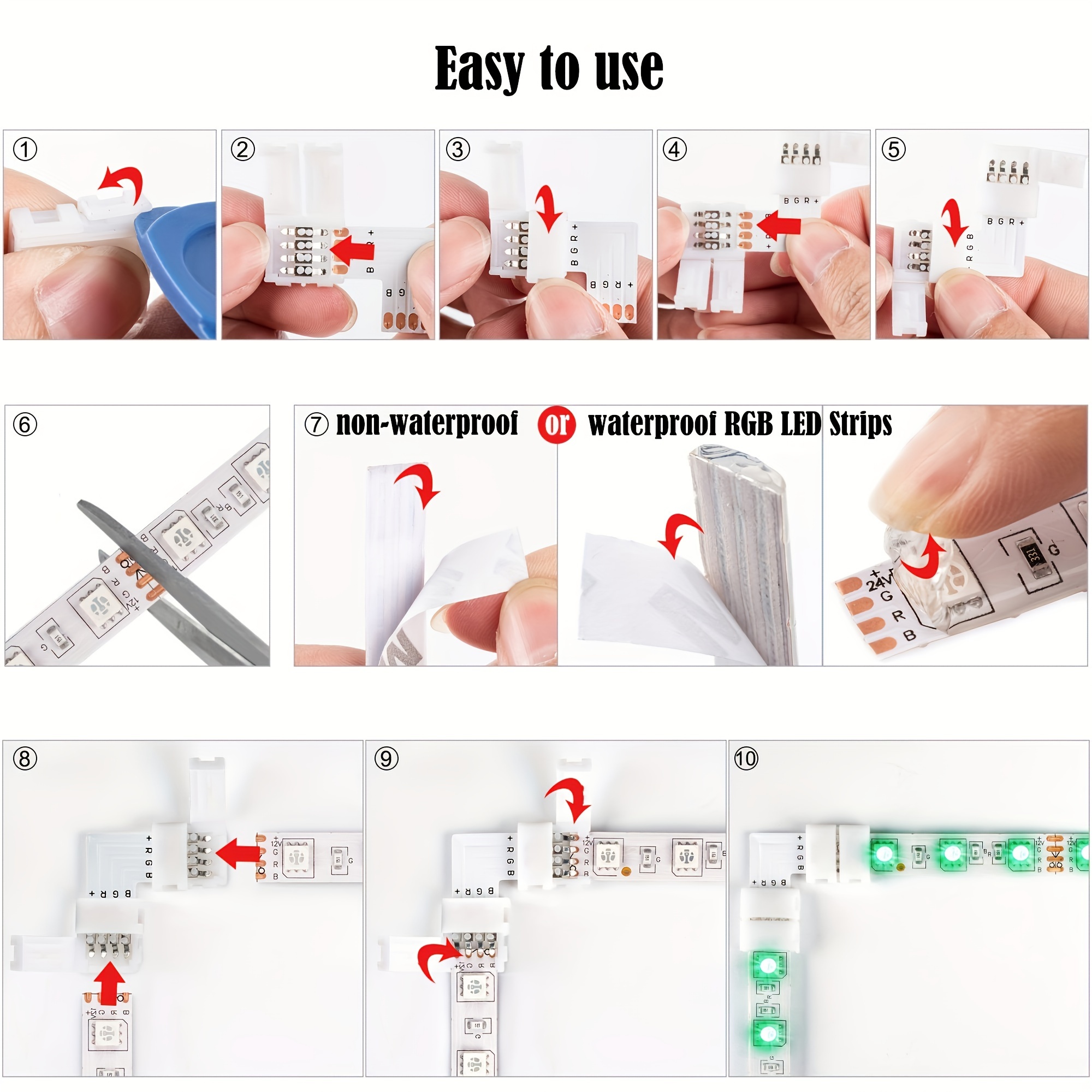 4 pin Led Light Strip Connector Solderless No Adapter - Temu