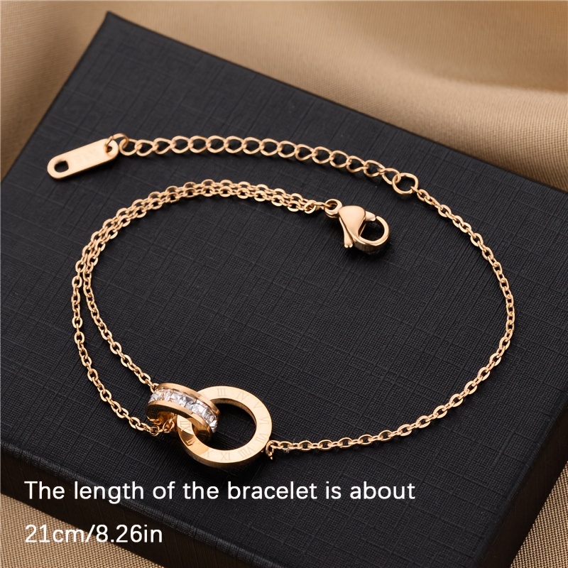 V Letter Bracelet For Women, Fashionable And Non-fading Titanium Steel  Gold-plated Jewelry, Wrist Decoration - Temu