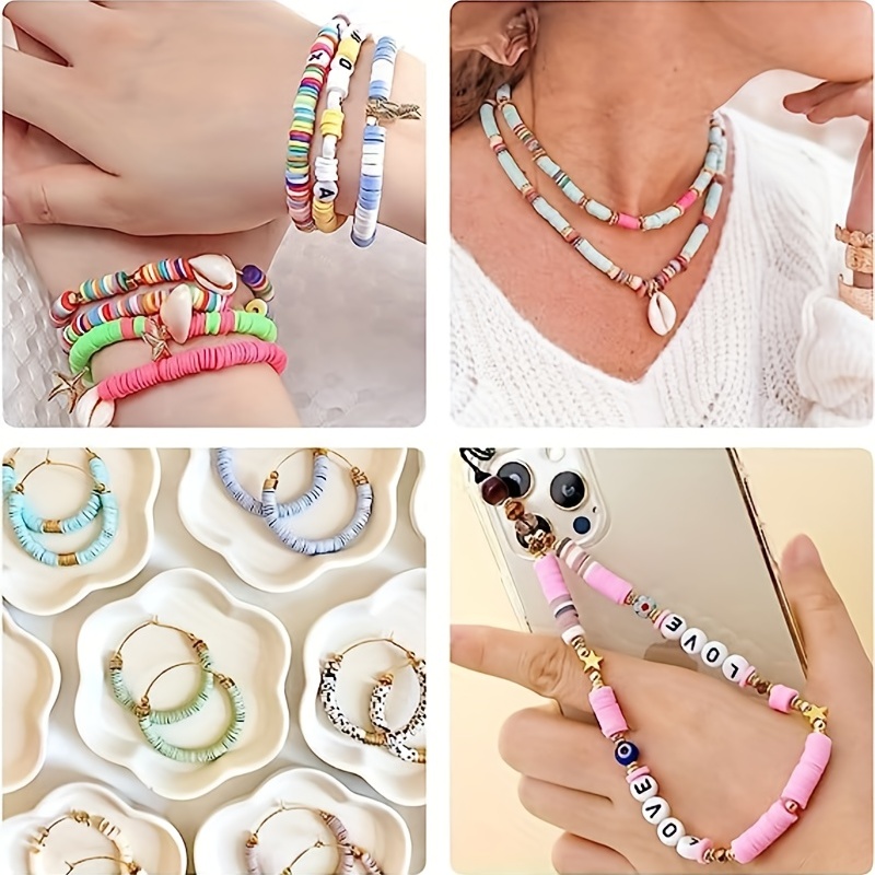 4800pcs DIY Bracelet Making Clay Bead Set 48 Colors Polymer Clay
