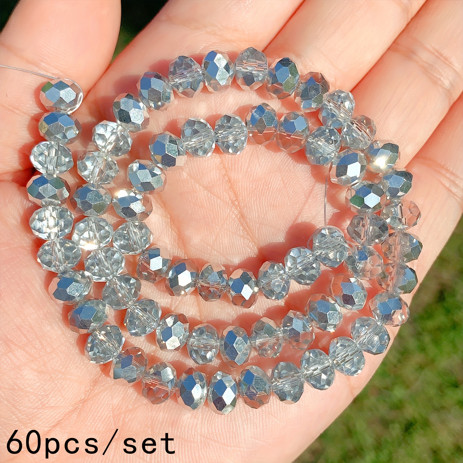 High Quality Red Plated White Crystal Beads Diy Bracelet - Temu