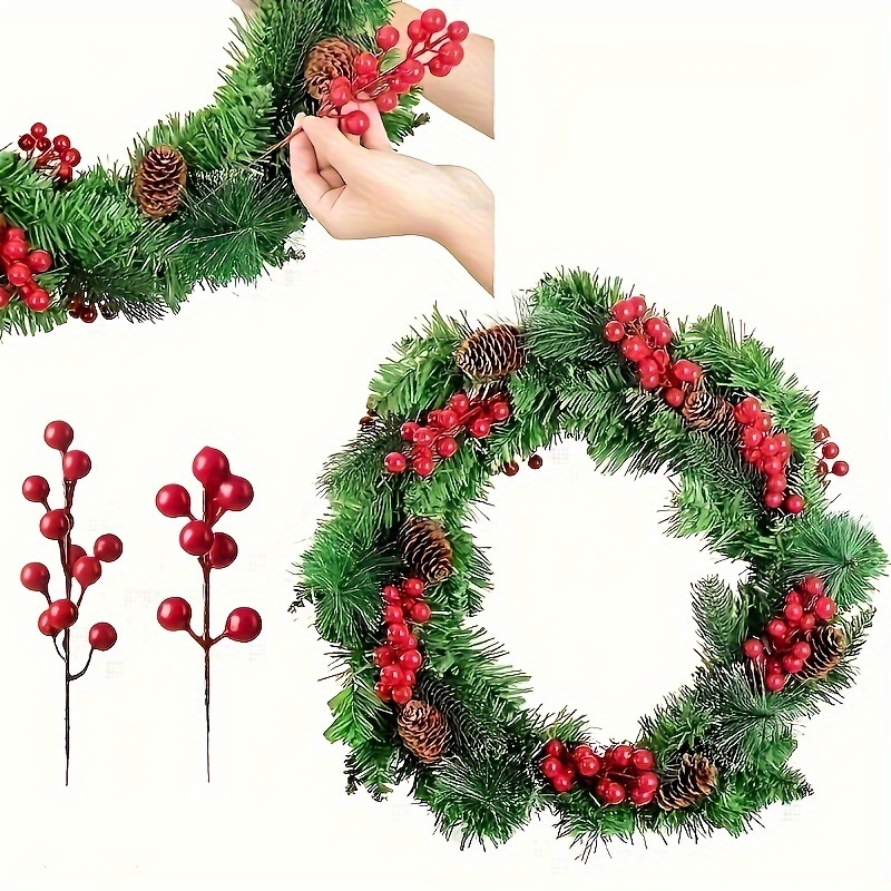 Ghirlanda bianca vimini rotondo design Natale fai da te rattan ghirlanda  ornamenti appesi fiore artigianato casa porta ornamento vite anello decor