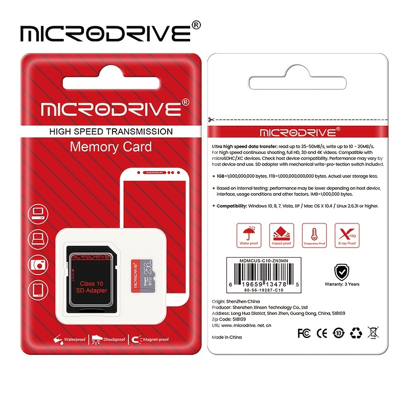 Micro SD 256 Go Carte Mémoire 256 Go Classe 10 U3 A2 Cartao De