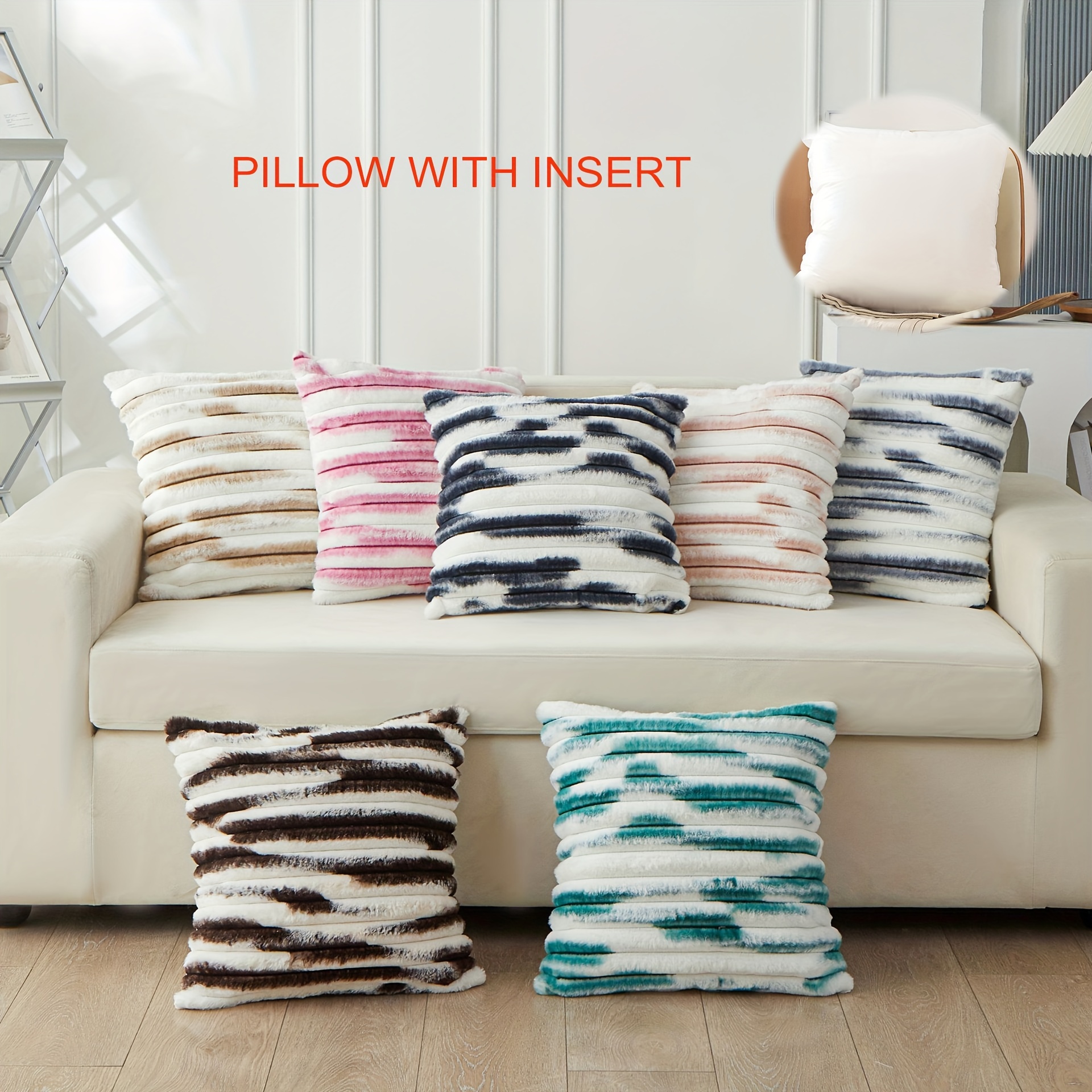 Throw Pillows Rhombic Jacquard Pillow With Insert Soft - Temu