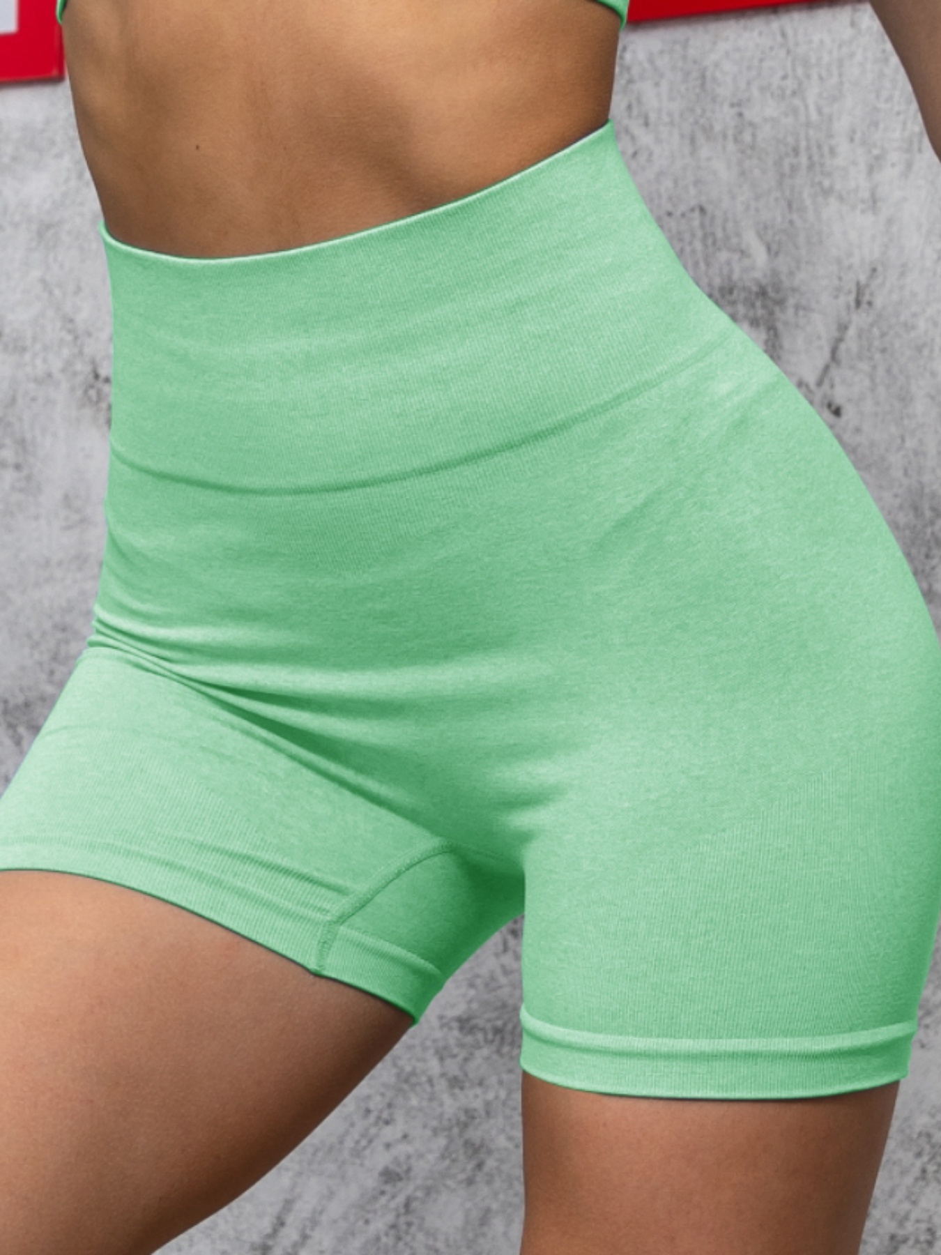 Solid Seamless Yoga Fitness Shorts High Stretch Workout - Temu