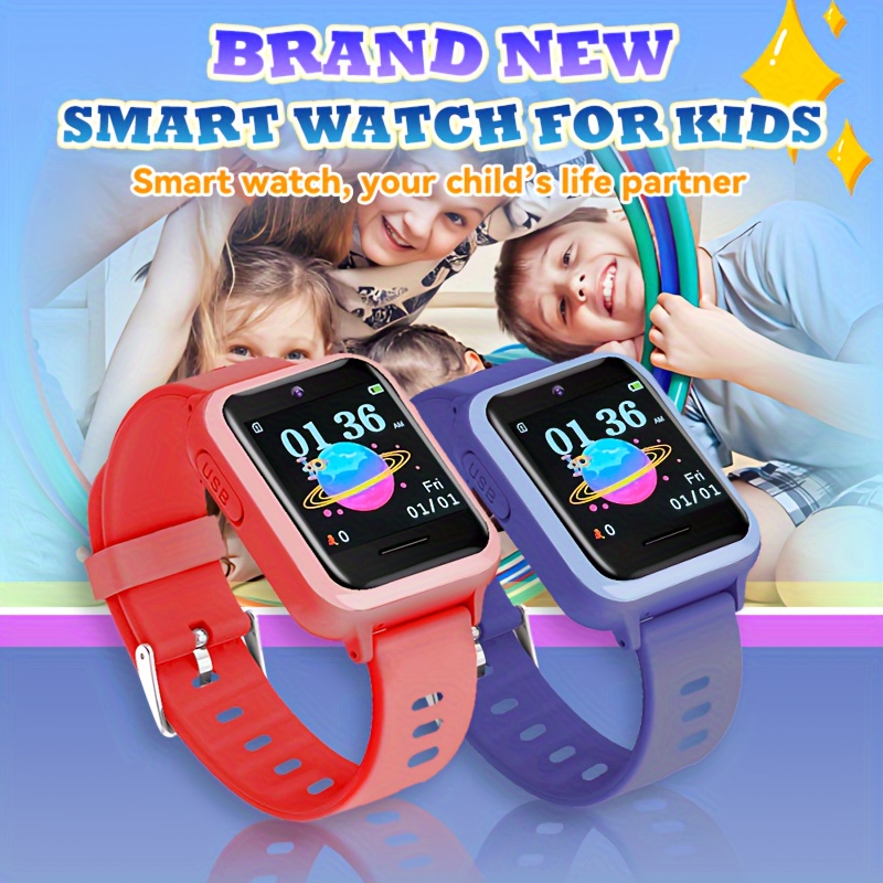 Smartwatch per Bambini, Orologio Telefono per Ragazzo e Ragazza Touchscreen  con Fotocamera, Lettore Musicale, Giochi, Torcia, Sveglia, Orologio