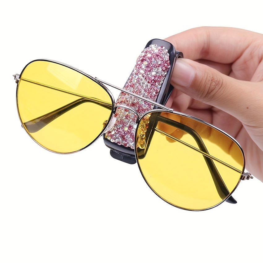Brillenhalter für Auto Sonnenblende Sonnenbrille, Auto Brille Halter, Sonnenbrille  Halter (schwarz & gold) (2pcs)