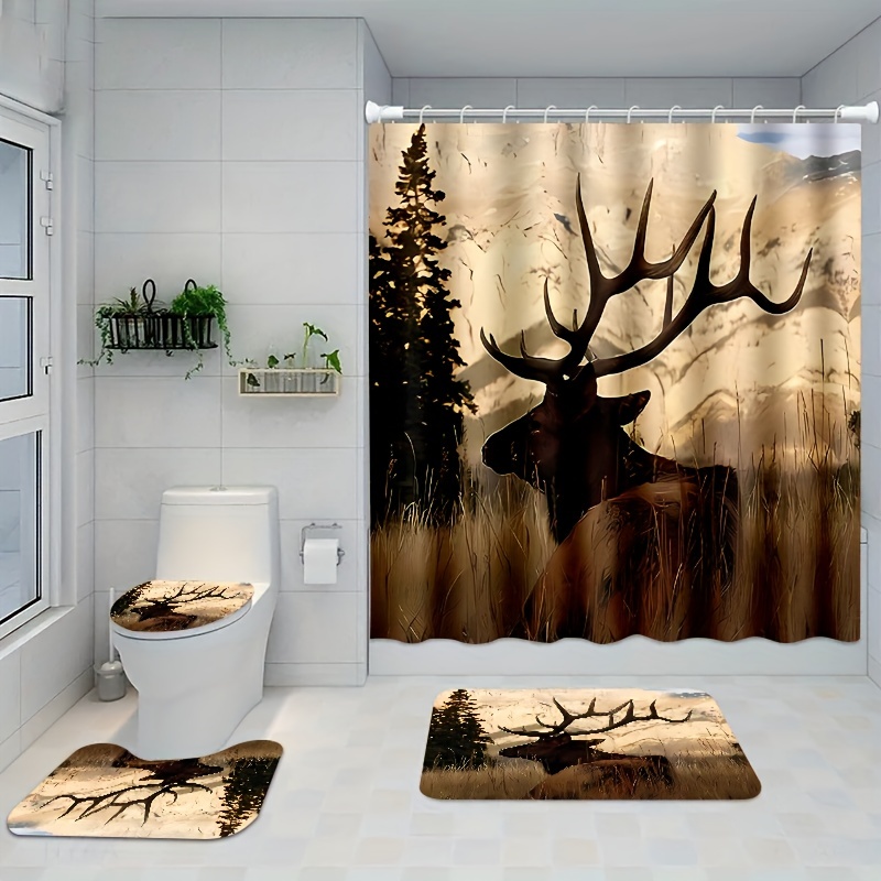 Bathroom Shower Curtain Set Sparkling Diamond pattern - Temu