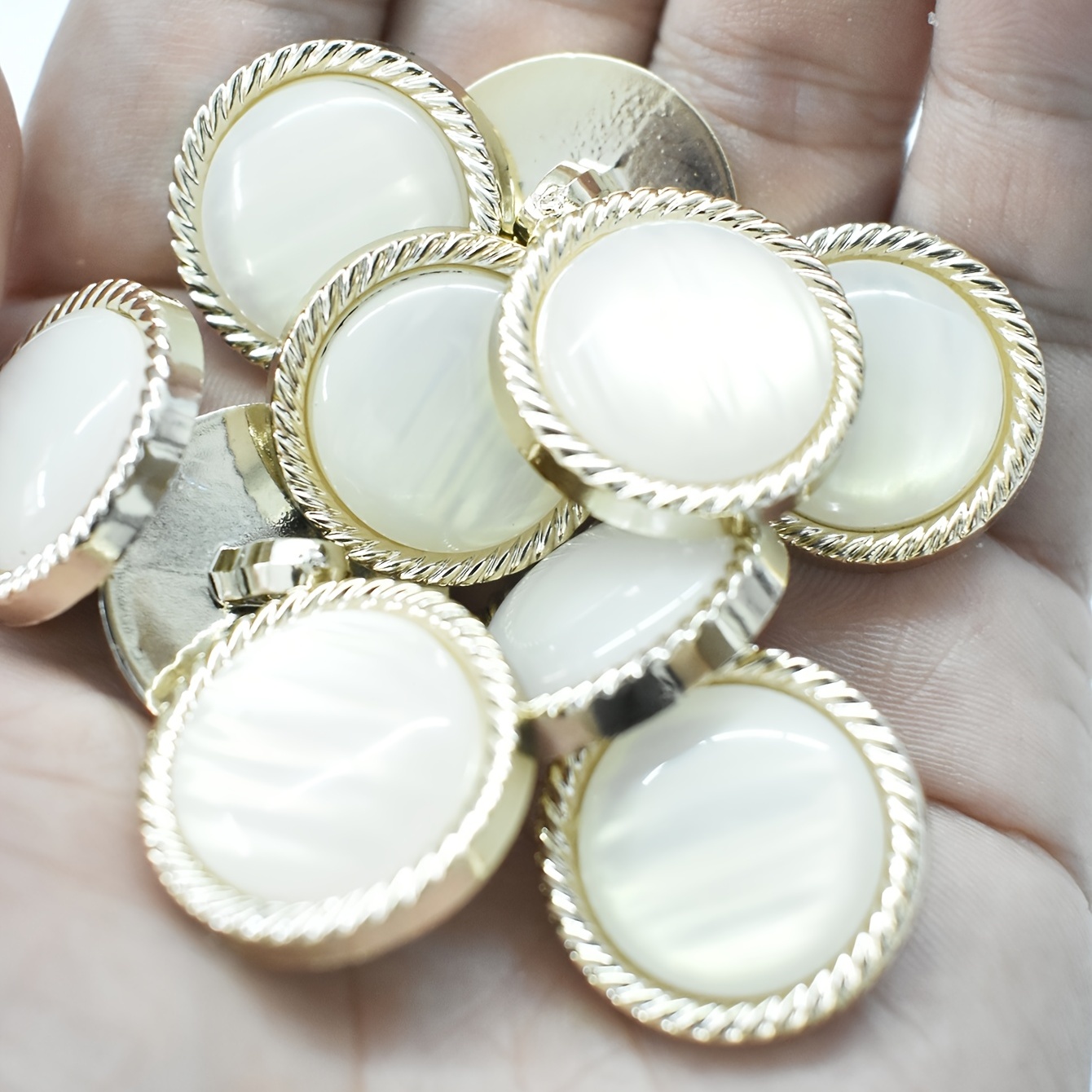 10pcs Metal Buttons Flat Plain Shank for DIY Crafts