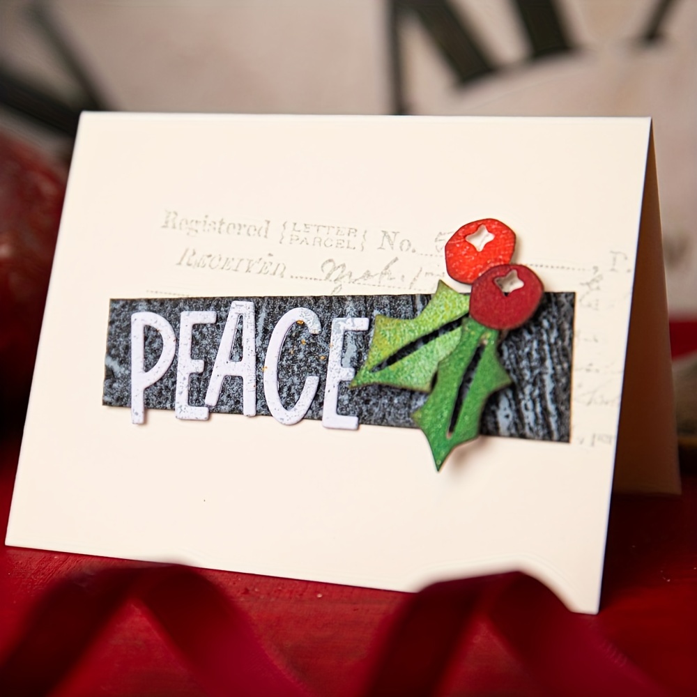 Christmas Decorative Holly Leaves Metal Die Cut For Paper - Temu