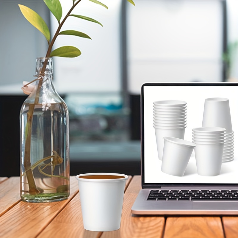 50pcs Disposable Paper Cups, 3oz Sturdy Hot Beverage Cups, White Disposable  Paper Cups, Perfect For Coffee, Juice, Water, Family, Supermarket Tasting