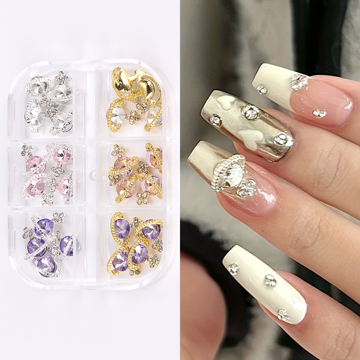 Planet Nail Art Charms Y2k 3D Rhinestone Saturn Pearl Nail Gems Sparkle  Shiny DIY Crafts for