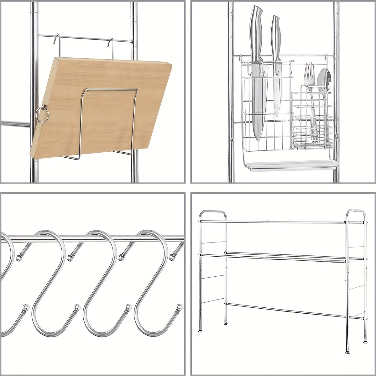 Rectangular Stainless Steel Kitchen Plate Rack, Shelves: 7, Size