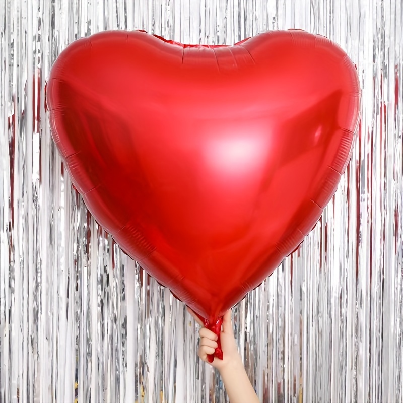 Globos de corazón rojo, globo de helio de Mylar en forma de corazón para  decoración de San Valentín, boda, fiesta, 10 unidades