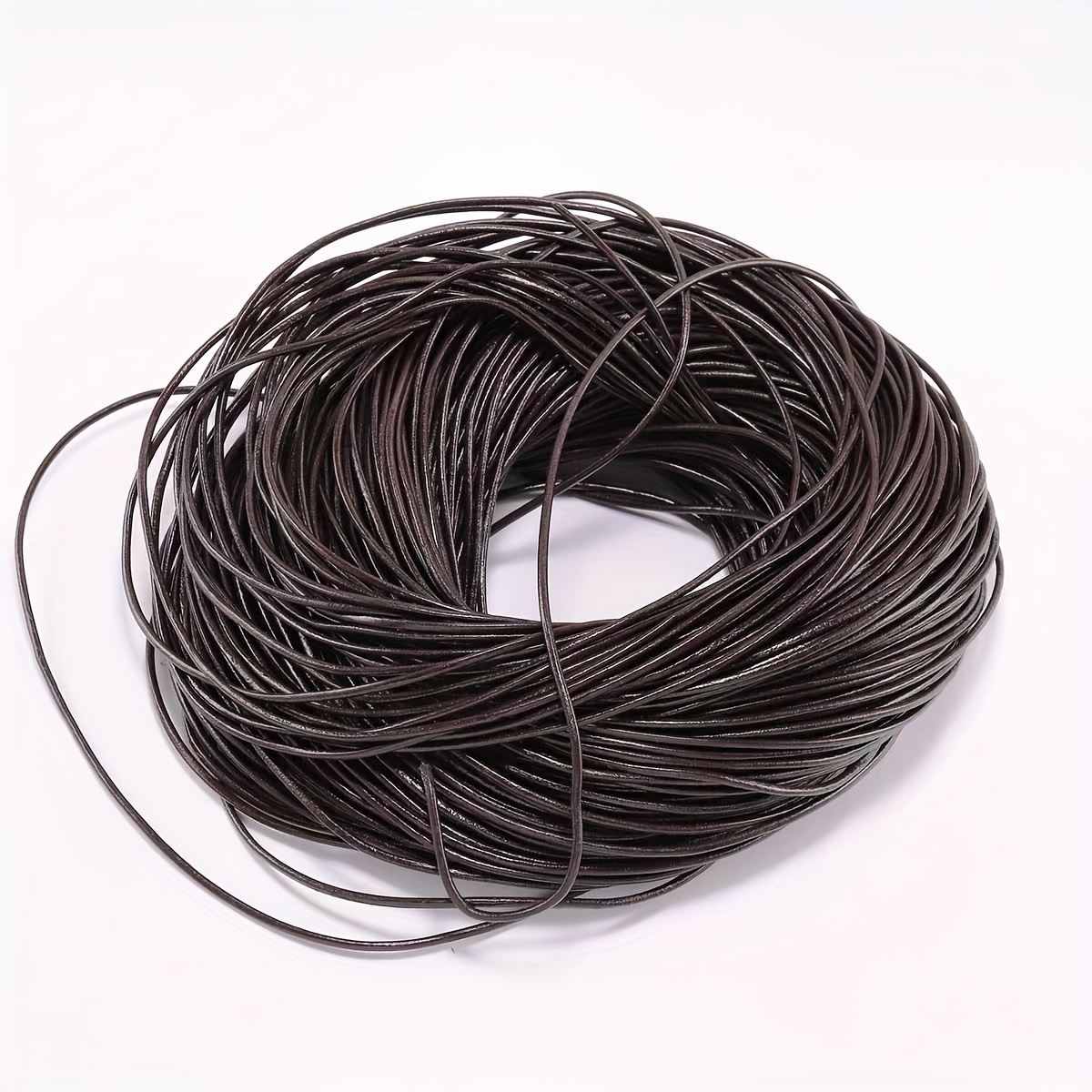 5M Genuine Round Leather Cord Rope String for DIY Crafts Necklace Bracelets