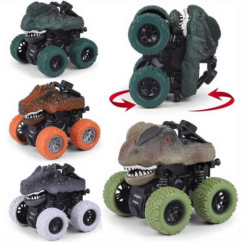 6pc Monster Truck Friction Powered Vehicles Big Tire Wheel Car