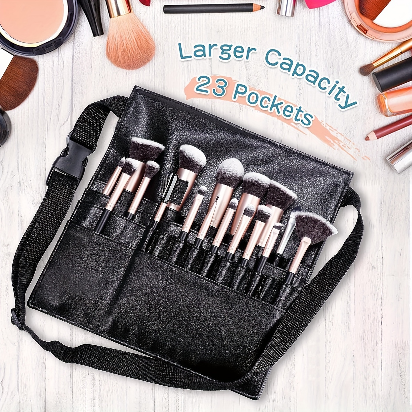 1pc Black Makeup Brush Bag Envelope Bag Makeup Brush Universal Storage Bag  Portable Travel Pu Leather Clutch Makeup Bag - Beauty & Health - Temu  Bulgaria