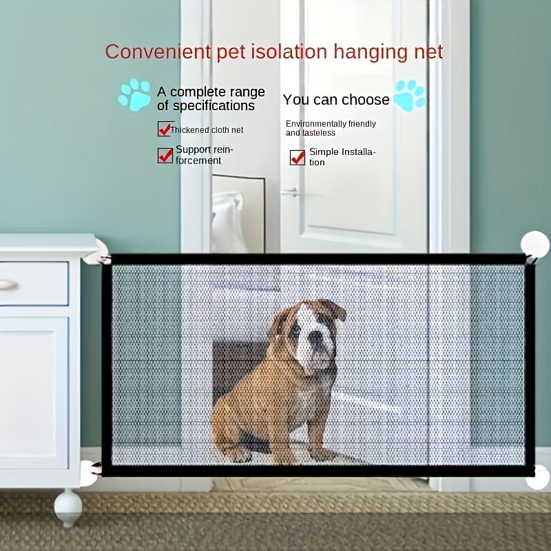Dog Mesh Gate Portable Safety Fence Indoors