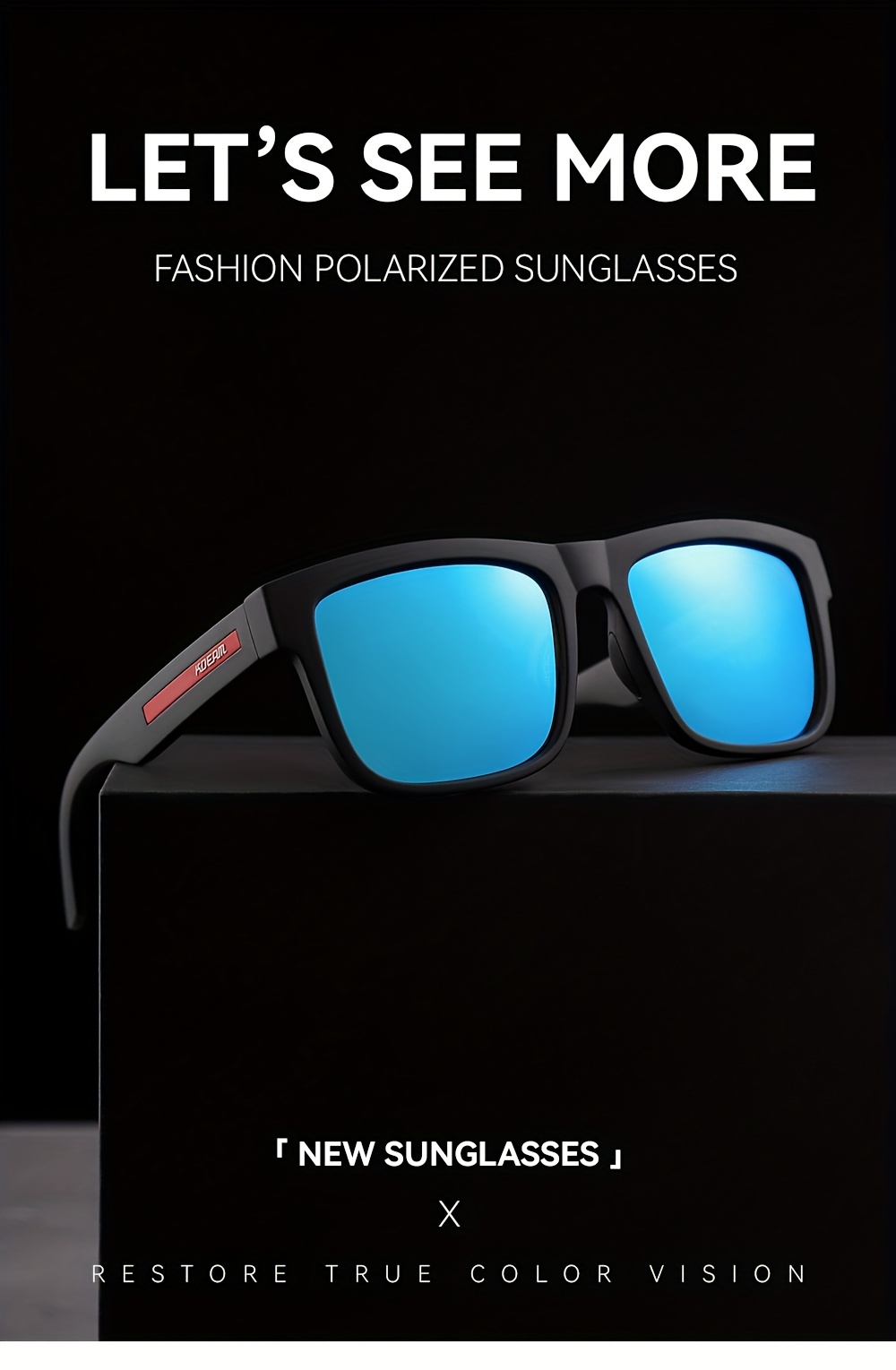 1pc Mens New Square Polarized Sunglasses Outdoor Sports Fishing