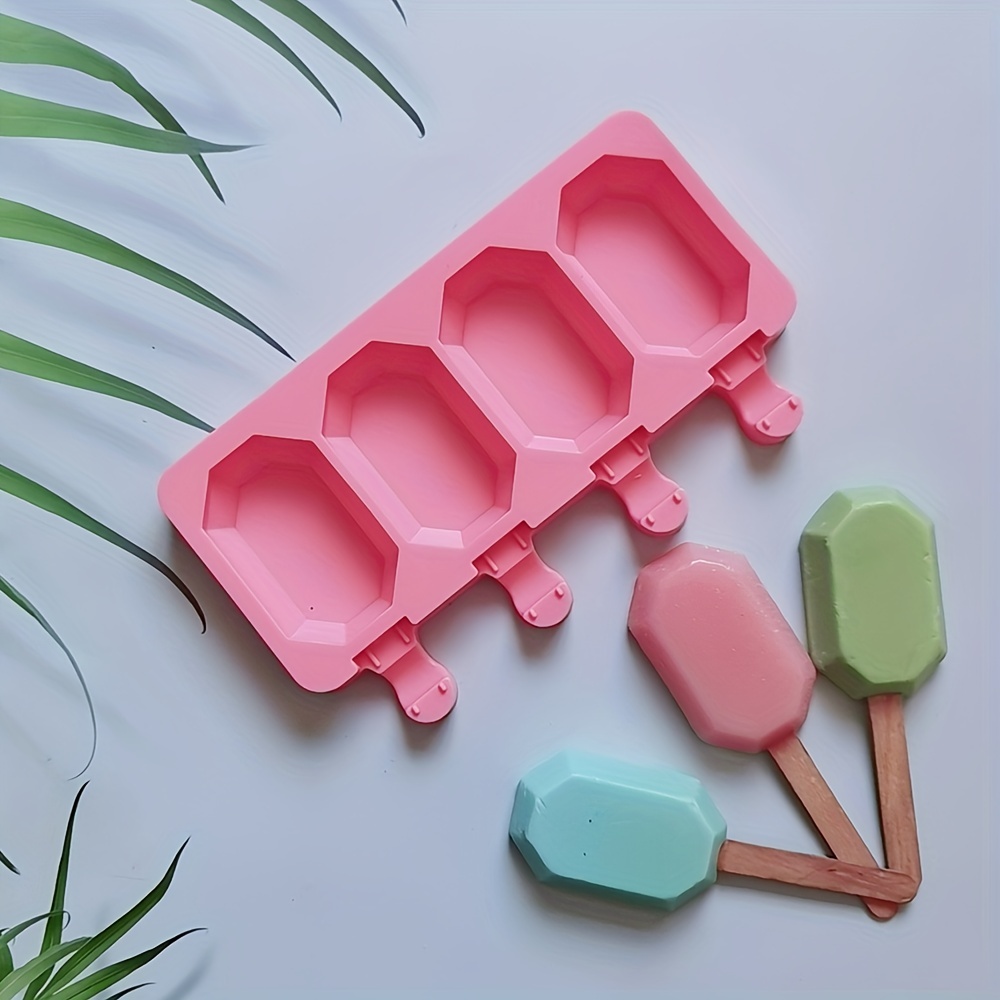 Popsicle Mold, Creative Popsicle Mold, 4-cavity Silicone Popsicle Mold, Ice  Cream Mold, Frozen Ice Cube Box, Household Popsicle Mold, Safety Jelly Mold,  Kitchen Stuff, Kitchen Accessaries, Chrismas Halloween Party Supplies - Temu