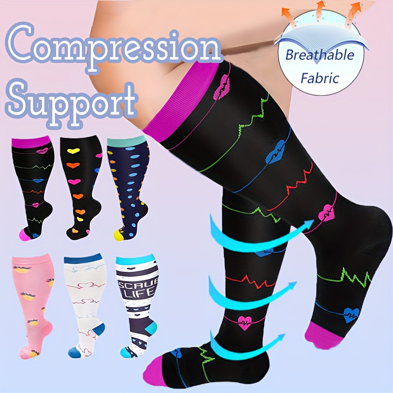 Compression Socks Women Men Plus Size 20 30 Mmhg Knee High - Temu Canada