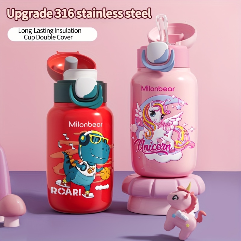 Cartoon 316 Stainless Steel Smart Temperature Control Kids' Water Bottle  With Thermal Insulation Function