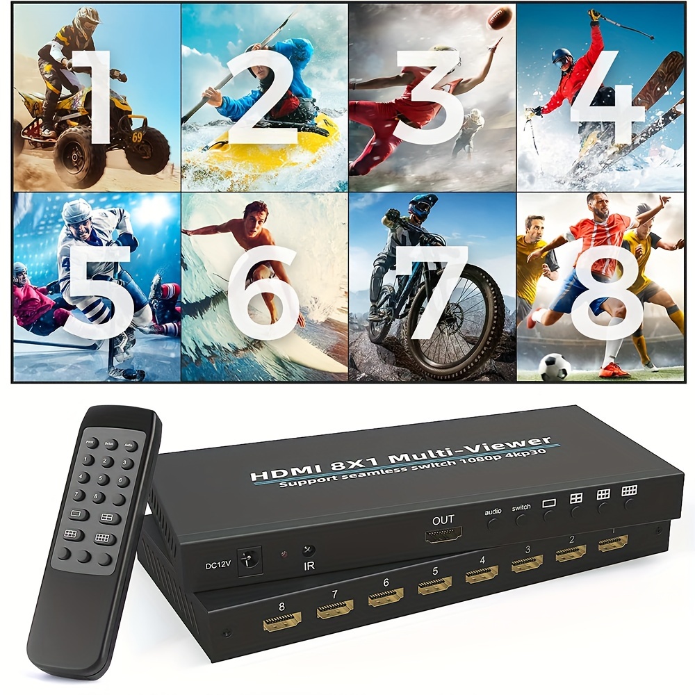 4K HDMI Multi-viewer 4X1 Quad Screen Viewer 4 In 1 Seamless HDMI Switcher  Switch