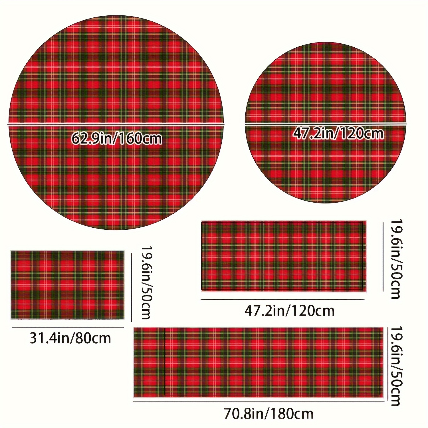 Red Checked Runner Machine Washable Red Kitchen Floor Mat - Temu