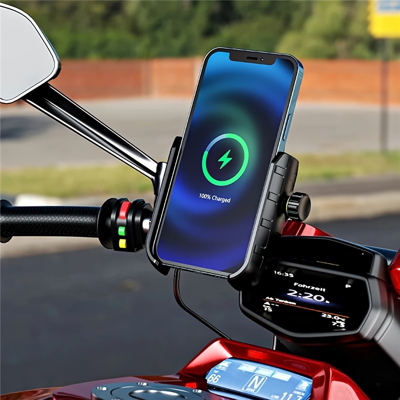 Soporte Teléfono Motocicleta Cargador Inalámbrico Moto - Temu Chile