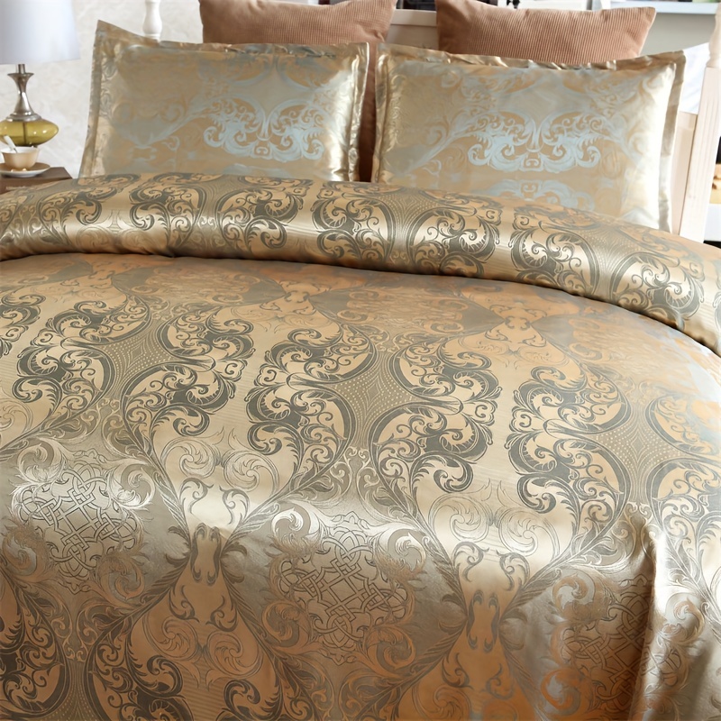 Luxurious European Satin Jacquard Duvet Cover Set Soft And - Temu