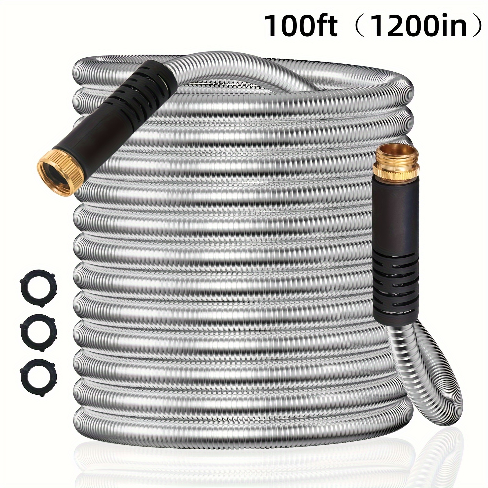 Garden Hose 10 ft, Stainless Steel Hose, Metal Hose, Metal Garden Hose,  Stainless Steel Garden Hose, Outdoor Hose, No Kink Hose, Garden Hose Metal