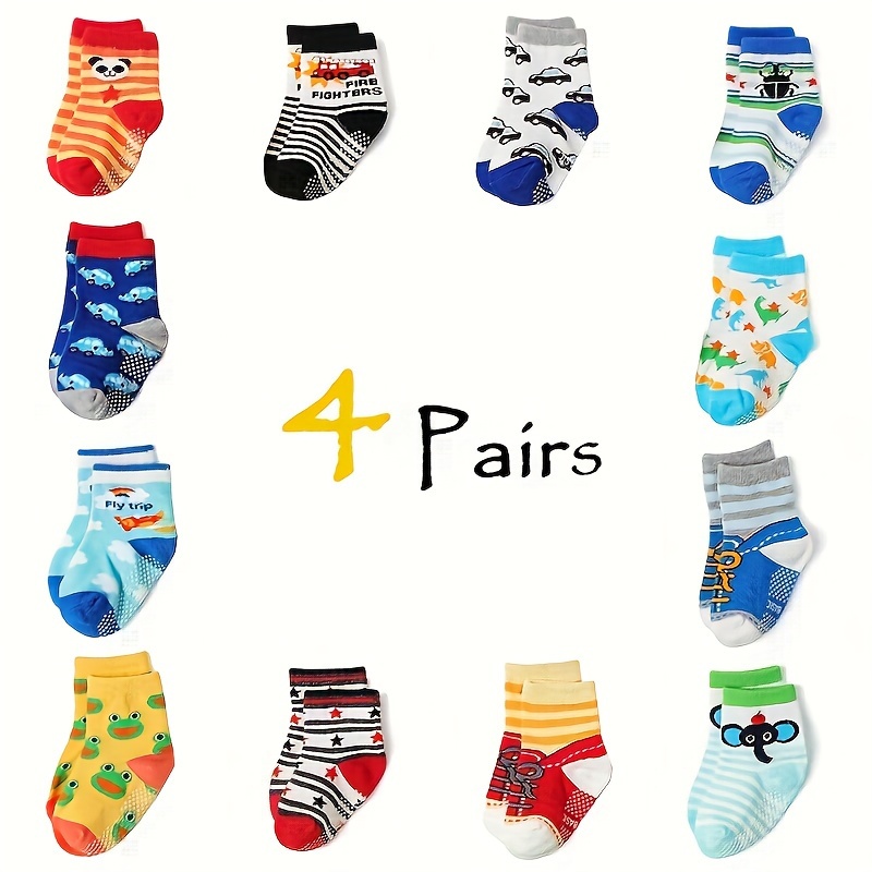  7 Pairs Kids Non Slip Socks Anti Skid Mid Calf Socks for Toddler  Boys Girls (S): Clothing, Shoes & Jewelry