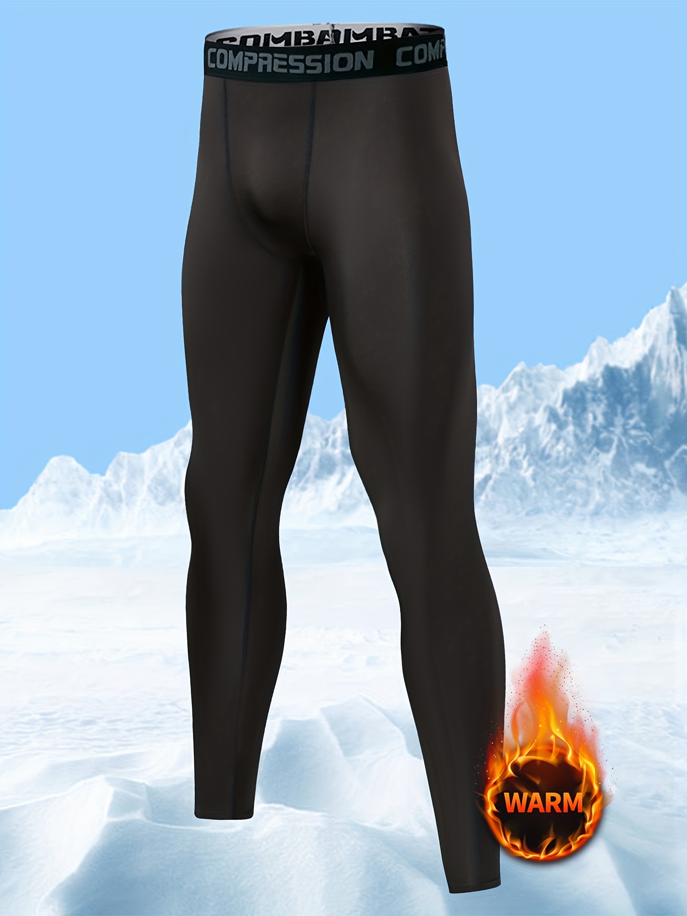 Solid Thermal Lined Leggings Winter Warm Tights Elastic - Temu
