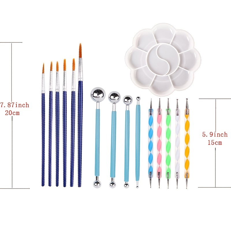 Curved Dotting Tools for Dot Mandala Painting or Nail Art Set of 5 Tools 10  Different Dot Sizes 