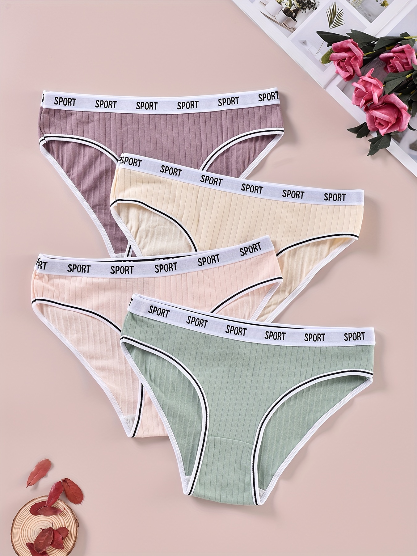 Letter Print Briefs Comfy Breathable Stretchy Intimates - Temu Canada