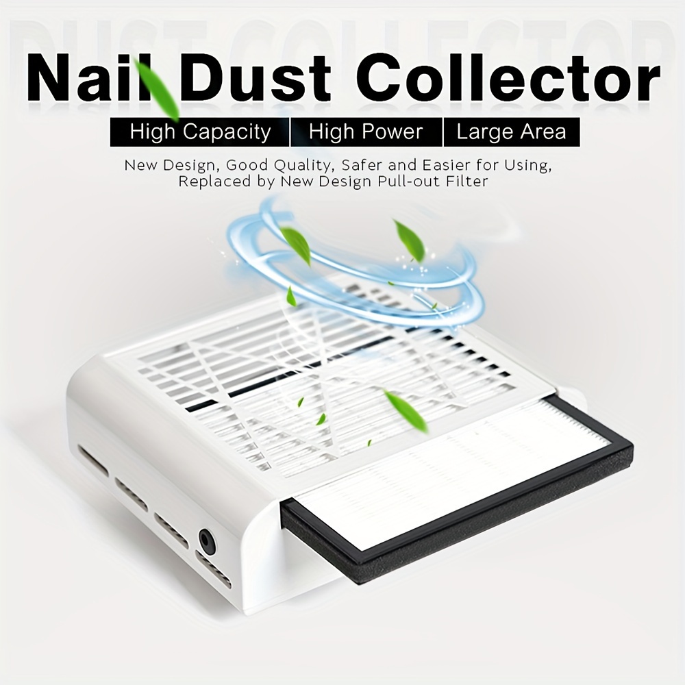 

low-noise" High-suction Nail Dust Collector For Manicure Machines - Quiet, Efficient Cleaning Accessory For Salon & Home Use, Us Plug