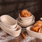 1pc bread proofing basket round oval bread proofing basket with proofing liner cloth fermentation basket natural rattan bowl yeast bread dough bread bakery basket artisan bread making for professional home bakers