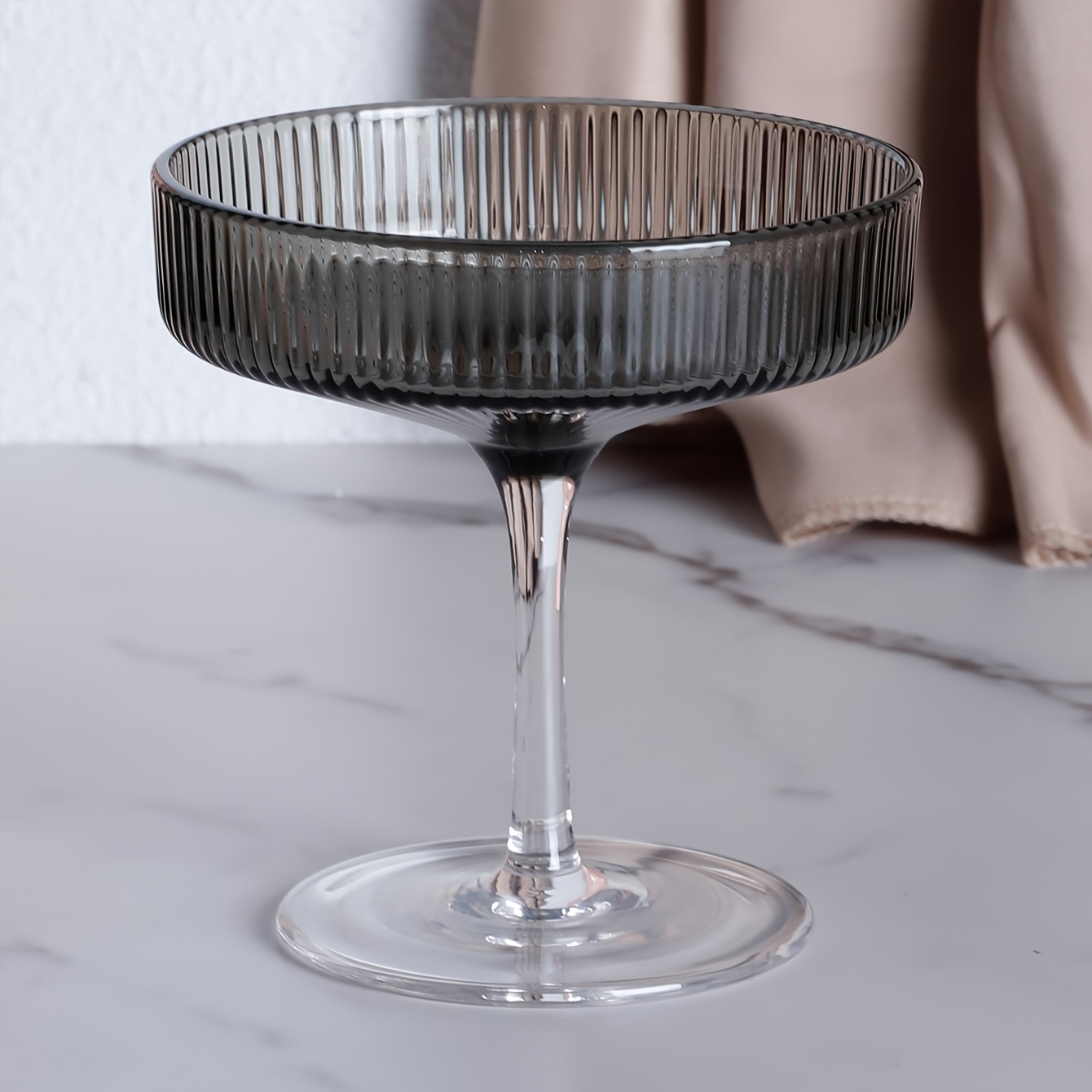 Clear Moon Cocktail Glass With Wood Stand Unique Shape Bar - Temu