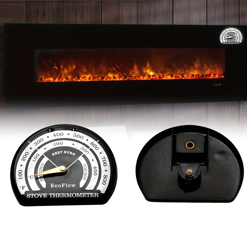 Tebru Stove Thermometer Magnetic Wood Burner Top Oven Temperature Gauge  Fireplace Accessories,Magnetic Stove Top Meter 