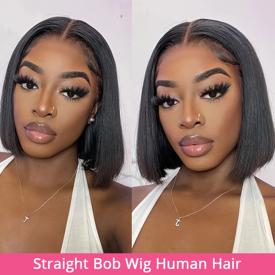 Bone Straight Short Bob Wig 4*4 Lace Closure Human Hair Wigs For