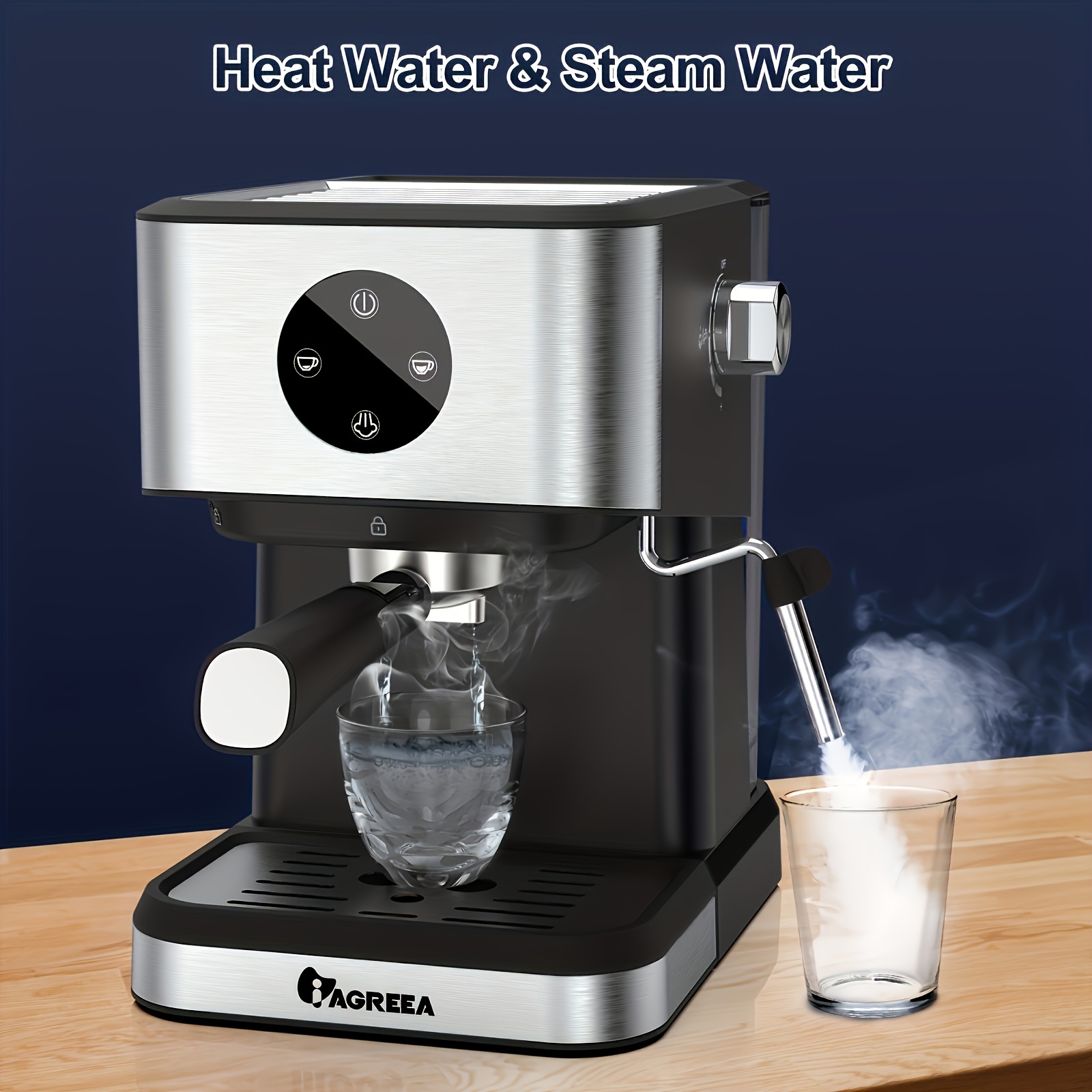 Espresso Machine, Espresso Maker with Milk Frother Steam Wand, Compact  Espresso Super Automatic Espresso Machines for home with 1.8L Removable  Water Tank for Cappuccino, Latte 