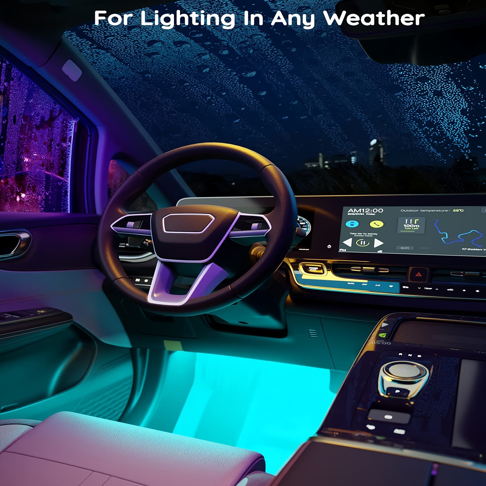 Car Led Atmosphere Lights Smart Car Interior Lights With App - Temu