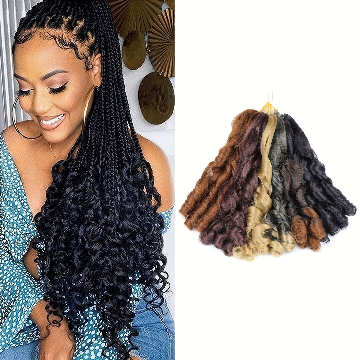 French Curling Hair Pre stretched Hair Loose Wave Braided - Temu