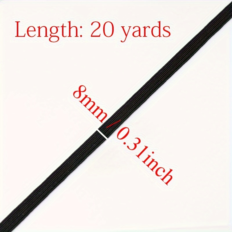 Elastic Band,3mm 5mm 6mm 8mm 9mm Black Elastic stretchy tape Flat Trim  Elastic Draw rope for mask sewing DIY 20 yards