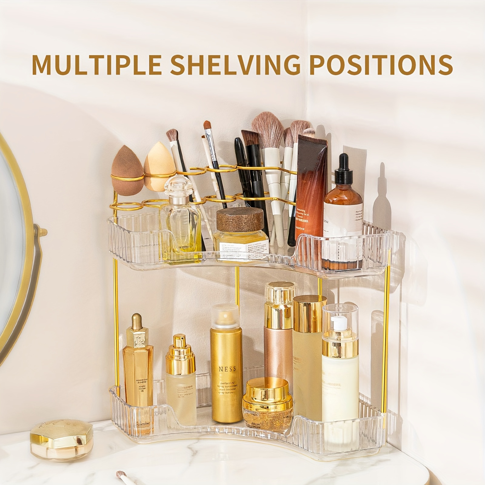 2/3 Tier Bathroom Counter Organizer, Skin Care Vanity Countertop Organizer,  Clear Cosmetics Holder Organizer, Perfume Trays For Dresser For Bathroom  Bedroom - Temu