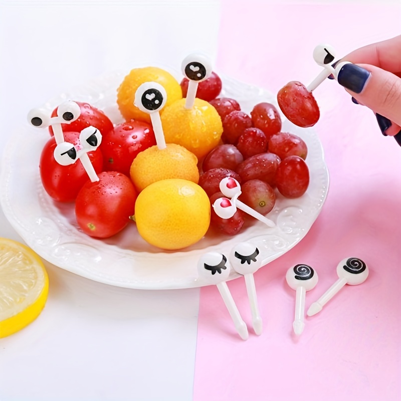 Cute Cartoon Bento Box Food Picks - Mini Plastic Fruit Toothpicks